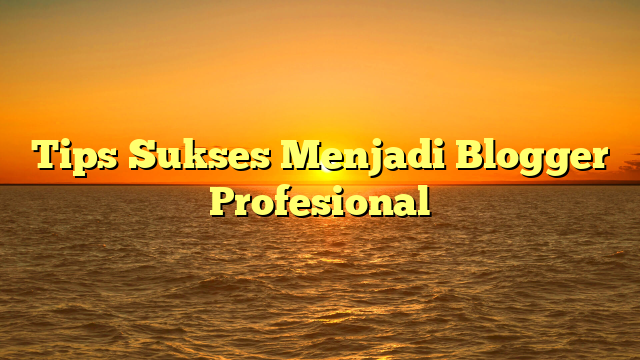 Tips Sukses Menjadi Blogger Profesional